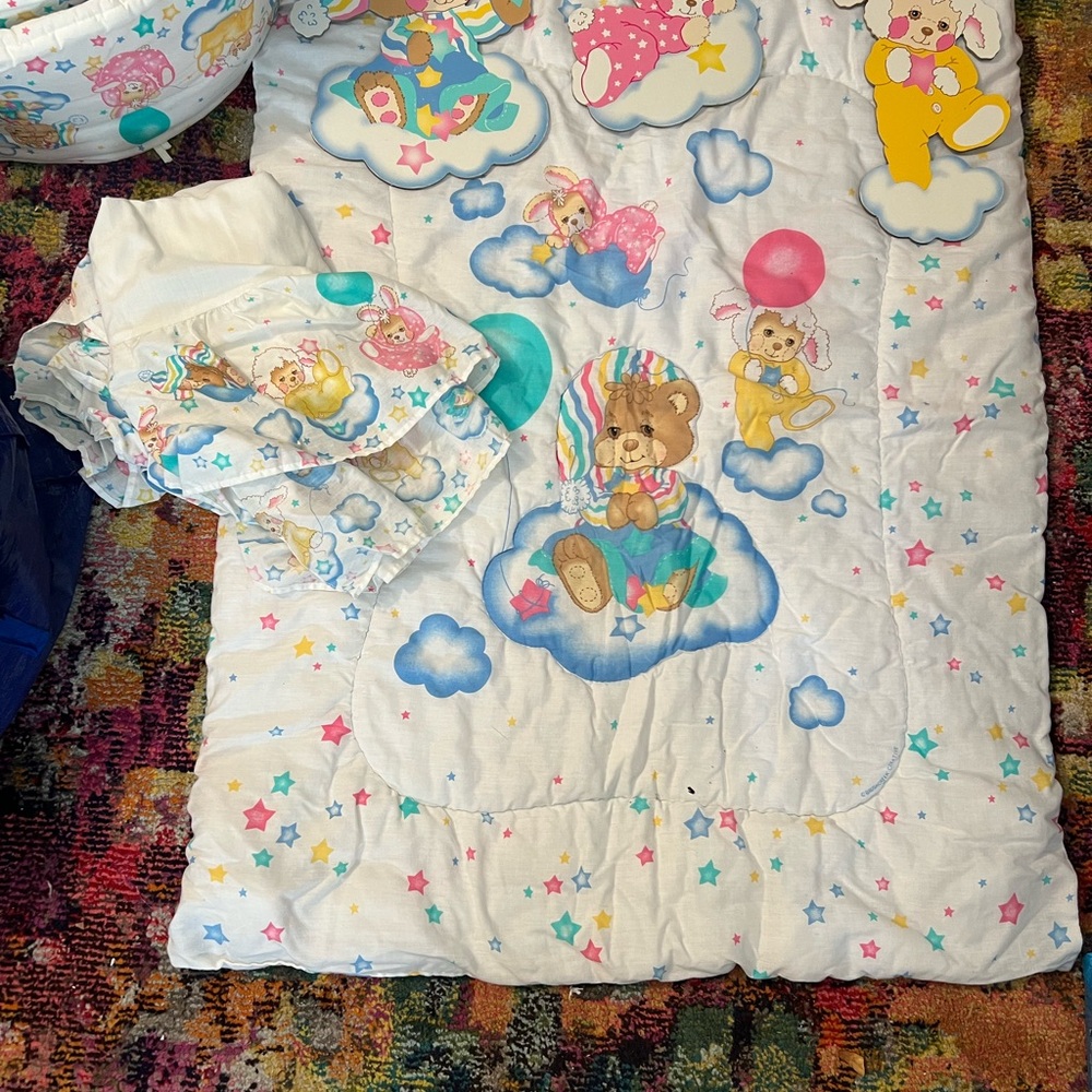Vintage crib bedding set unisex